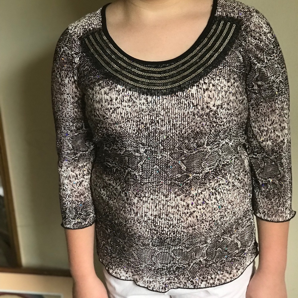 Brittany Black Sequin Shimmering Top